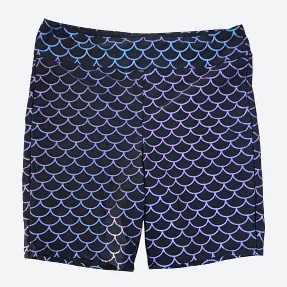 Torrid 2X Mermaid Scale Swim Set: Short Sleeve Top, Sleeveless Top, Bike Short - Picture 7 of 13